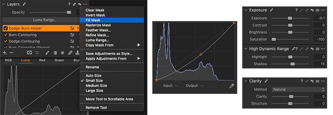 Helper layer creation and settings